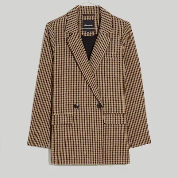 Madewell Caldwell Double-Breasted Blazer in Lyden Plaid - Picture 2 of 5